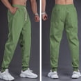 thumbnail image 4 of Ceisia Men Solid Color Loose Casual Pants Elastic Waist Drawstring Sports Gift Work Trousers, 4 of 4