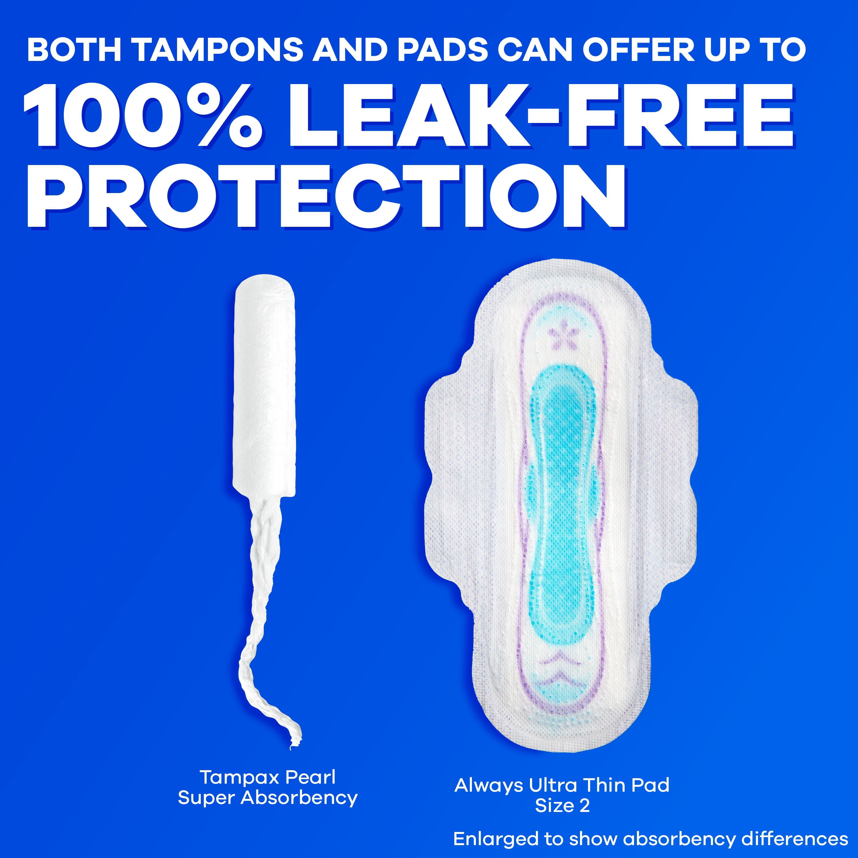 Tampax Pearl Tampons, with LeakGuard Braid, Super Absorbency, Unscented