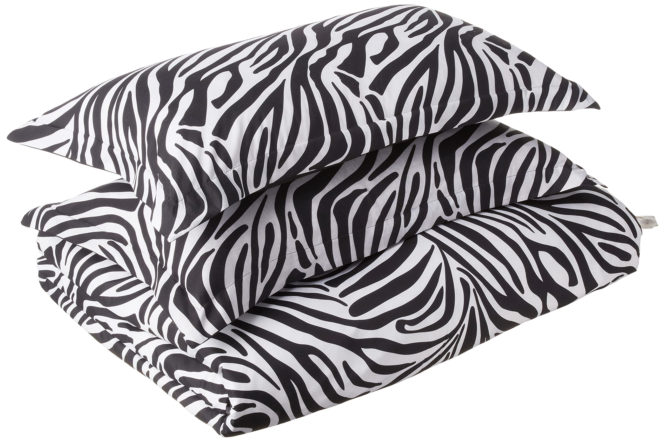 Zebra Reversible 3 Piece Duvet Cover Set with Zebra Pillow Shams Brushed Microfiber-Soft Touch-Easy Care-Button Closure