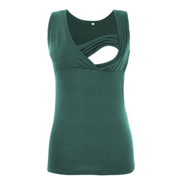 Bwiyojiz Tailles P-TTG Vêtements de Maternité T-shirt d'Allaitement d'Été Uni pour Femmes Débardeur à Col en V Blouses Grande Taille Vêtements pour Femmes Vêtements de Grossesse, Cadeaux pour Sœur