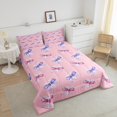 thumbnail image 4 of Erosebridal Ensembles de Literie Nœud de Rêve Double avec Couette, Insert de Couette Nœud Rose Violet, Déco Maison pour Filles, Réversible, 4 of 7