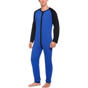 Men Women Non-Footed Pajamas Jumpsuit Ultra Soft Long Thermal Union Suit Onesie Button Down Pajama Sleepwear