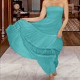 thumbnail image 2 of Mrat Robe Tube d'Été Décontractée pour Femme, Sans Manches, Unie en Dentelle, Robe de Soirée Formelle Grande Taille P-134 Vert Menthe G, 2 of 9