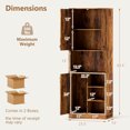 thumbnail image 3 of Costway Armoire de Rangement de Cuisine Garde-Manger 65,5 Pouces de Haut, Meuble Moderne avec Support pour Micro-Ondes Marron, 3 of 10