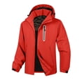 thumbnail image 4 of Imperméable Léger pour Femmes Grande Taille, Nouveau Manteau de Pluie pour Femmes avec Capuche, Fermeture Éclair, Imperméable, Chandails à Capuchon Pliables, Voyage, Actif, Randonnée, Imperméables avec Poches, Rouge 3TG, 4 of 7