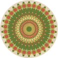 thumbnail image 1 of Ahgly Tapis Rond Lavable en Machine Intérieur Transitionnel Marron Or, 4 Pieds Rond, 1 of 7
