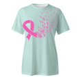 thumbnail image 4 of JIRNDf T-Shirt pour Femmes Hauts d'Été Tendance Rose Imprimé Manches Courtes Col Rond Mignons Graphiques pour Femmes Chemises Vert Menthe S, 4 of 5