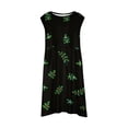 thumbnail image 4 of PMVFHDE Robe Fille pour l'Été Mode Fille Mignonne Printemps et Été Imprimée Col Rond Sans Manches Robe Décontractée (5),Noir,8-9, 4 of 5