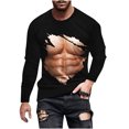 thumbnail image 1 of T-Shirts Sans Manches pour Hommes T-Shirt Révélateur de Muscles pour Hommes T-Shirt 3D Imprimé Non Positionné à Manches Longues Col Rond T-Shirt Décontracté Haut Blouses T-Shirts en Coton pour Hommes T-Shirts d'Été pour Hommes, 1 of 5