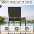 thumbnail image 4 of Gymax Set of 3 Outdoor Bar Set Patio Rattan Bar Height Table & Chairs w/ Glass Tabletop Mix Brown, 4 of 6