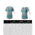 thumbnail image 4 of Woman Plus Size Short Sleeve Floral Blouses Henley T-Shirts V Neck Button Tunic Tops  M-4xl, 4 of 4