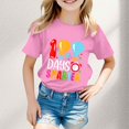 thumbnail image 2 of PMVFHDE Hauts Mignons pour Fille 2025 T-Shirt Robe Filles Hauts d'Été 2025 Maillots de Bain Filles Hauts Garçon et Fille Mode Décontractée Imprimé Col Rond Manches Courtes T-Shirt Haut Rose, 3-4 Ans, 2 of 4