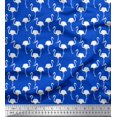 thumbnail image 1 of Soimoi Silk Fabric Flamingo Bird Printed Fabric 1 Yard 42 Inch Wide, 1 of 3