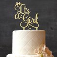 thumbnail image 2 of It's a Girl Baby Shower Wooden Cake Topper Persoanlized Rustic Cake Topper Cake Decoration 5-6 Inches Wide, 2 of 3