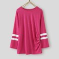 thumbnail image 4 of WEAIXIMIUNG Chemise à Phrase pour Enfants Petites Filles Tunique Col Rond Couleur Unie Manches Longues Rayée Confortable Décontractée avec Boutons Latéraux Blouse T-Shirt 4-5 Ans, 4 of 7