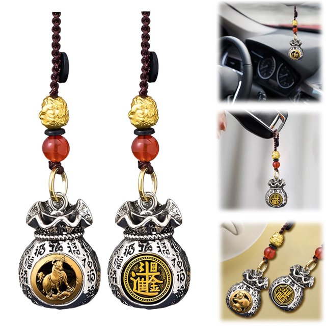 Clearance! Chinese Zodiac Wealth Bag Pendant Charm For Daily Fortune Rotating God Of Wealth Bag Luck And Keychain For Good Fortune