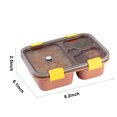 thumbnail image 3 of Vaidha Divided Bento Snack Box, 3 Compartments Reusable Meal Prep Lunch Containers For Kids Adults, Food Storage Containers For School Work Travel, 3 of 9