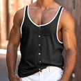 thumbnail image 1 of asjyhkr Mens Sleeveless Tank Tops Crew Neck Button down Undershirts Summer Fashion Sleeveless Comfy Basic Tees, 1 of 3