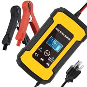 Yeacher Car Battery Charger 12V Smart Fully Automatic Battery Charger Maintainer LCD Display Pulse Repair