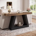 thumbnail image 5 of Tribesigns 55" Farmhouse Console Table, Wood Sofa Table with Storage for Hallway, Living Room,Brown & Black, 5 of 5