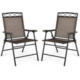 thumbnail image 1 of Gymax 2PCS Folding Chairs Patio Garden Outdoor w/ Steel Frame Armrest Footrest, 1 of 10