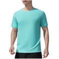 thumbnail image 1 of Dagugfen Tops for Men Summer Short Sleeve Round Neck Lightweight Casual Basic Tee Shirts Solid Color, 1 of 6