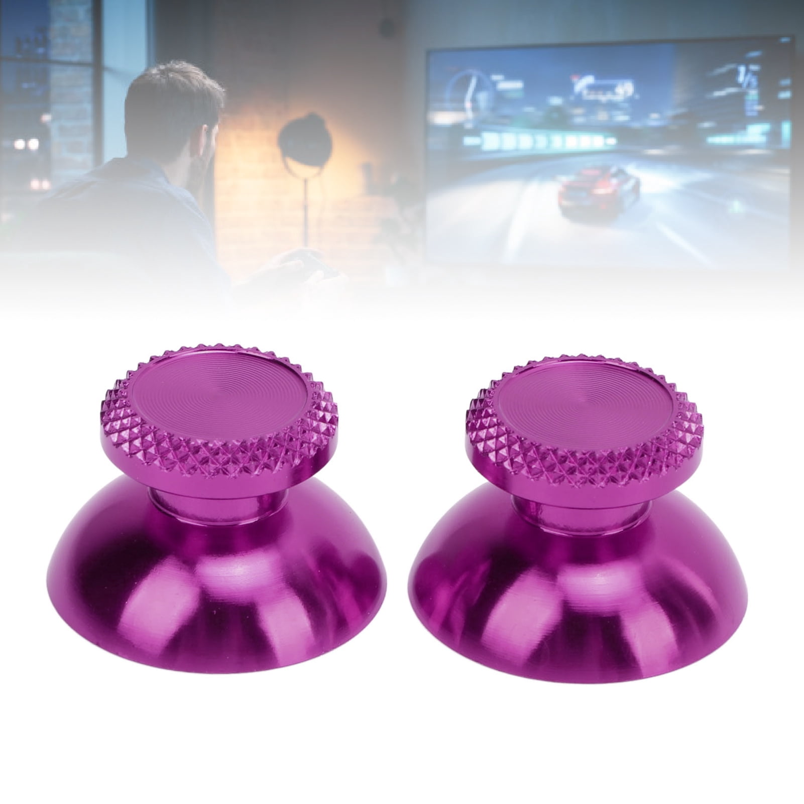 2Pcs Replacement 3D Joystick Thumbsticks, Metal Analog Grips Stick Thumbsticks Controller Metal Analog Thumb Sticks Metallic Joystick Handheld Game Console Accessories