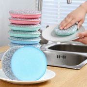 Sentmoon Sponges Dishwashing Sponges Double Sided Dishwashing Sponge Three Pack Kitchen Pot and Dishwashing Cleaning Cloth Household Non Stick Oil Degreasing Dishwashing Cloth Scouring Pad