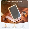 thumbnail image 4 of Miroir de Maquillage de Voyage Rechargeable Miroir de Maquillage Portable Éclairé avec 3 Modes de Couleur Dimmable Compact Miroir de Table LED avec Écran Tactile Blanc, 4 of 9