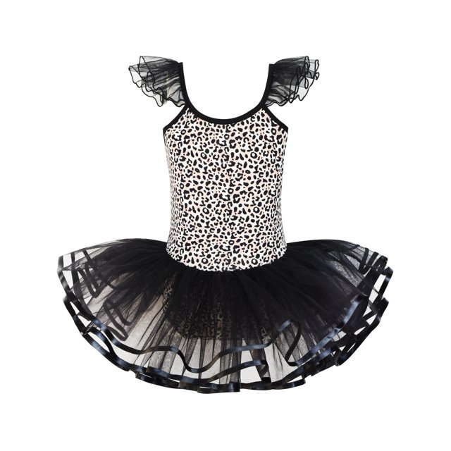 Robe Fille Mignonne Tutu Danse Imprimé Léopard 2-3 Ans