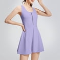 thumbnail image 4 of QATAINLAV Robe de Tennis Athlétique pour Femme avec Shorts Intégrés, Fermeture Éclair, Sans Manches, Mini, Entraînement, Golf, Robes, Course en Plein Air, Combinaison Sportive, Violet G Ventes Prime Aujourd'hui, 4 of 9