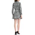 thumbnail image 3 of INSPIRE CHIC Robe Ligne A à Manches Longues à Carreaux pour Femmes avec Col Pointu et Boutons S Blanc, 3 of 5