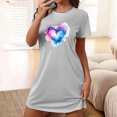 thumbnail image 1 of Mefallenssiah Chemise de Nuit Courte Surdimensionnée pour Femmes Mode Imprimé Poitrine Manches Courtes, 1 of 7