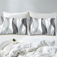 thumbnail image 4 of Erosebridal Light Blue Abstract Bed Sheets Set King Size, Chic Minimalism Bed Sheets King, Geometric Stripe Decor, 4 of 7