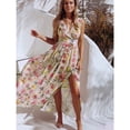 thumbnail image 3 of HAWEE Robe Décontractée à Col en V pour Femme, Été, Dos Nu, Imprimé Floral, Sans Manches, Robe Maxi pour Plage et Fête, 3 of 5