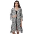 thumbnail image 1 of Moomaya Moss Georgette Printed Shrug Beach Cloth 3/4 Sleeve Cardigans For Women, 1 of 6