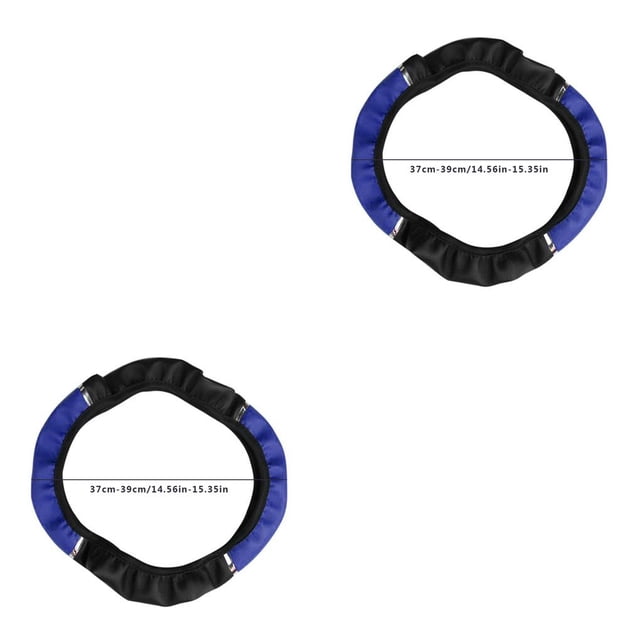 Baohd PU Leather Car Steering Wheel Glove Protector Cover Universal 15 UK Random Black Blue 2Set