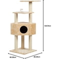 thumbnail image 4 of 51" Cat Tree Condo for Cats, Multi-Level Cat Tower with Sisal Scratching Posts, Cat House & Perches, Beige, 4 of 4