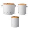 thumbnail image 2 of DOLITY Potato Onion Garlic Canisters Set Metal Jars for Kitchen Organization Sturdy White, 2 of 8