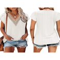 thumbnail image 4 of Tops Amples avec Col en V à Manches Courtes pour T-Shirts d'Été pour Femmes, 4 of 5