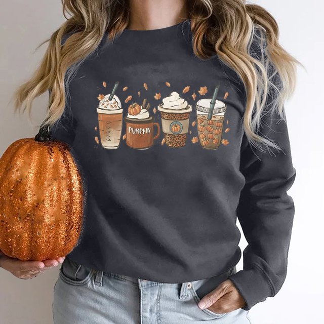 Chandails à Capuchon de Mode pour Femmes 2023 Halloween Mode Décontractée Aguichant Imprimé Manches Longues Col Rond Chandail Blouse Hauts Chandails en Molleton Sans Capuche 50 % de Rabais Liquidation Costumes Halloween/noël