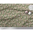 thumbnail image 3 of Soimoi Green Poly Georgette Fabric Leaves,Insect & Floral Artistic Print Fabric by Yard 52 Inch Wide, 3 of 3