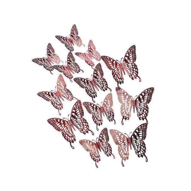 relayinert Decorative Butterflies Wall Stickers - Beautiful Addition To Home Multiple LK12 Rose Gold 1Set