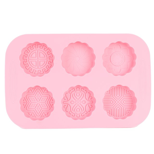 6Grid Mooncake Silicone Mold DIY Baking HandMade Soap Mold for Dessert Kitchen Tool