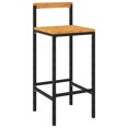 thumbnail image 2 of vidaXL 7 Piece Garden Bar Set Black Poly Rattan& Solid Wood Acacia, 2 of 4