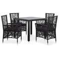 thumbnail image 1 of vidaXL 5 Piece Outdoor Dining Set Poly Rattan Black, 1 of 5