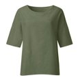 thumbnail image 4 of Blouses Grande Taille pour Femmes T-Shirts Liquidation Manches Courtes Col Rond Coton Ample Blouse, 4 of 5