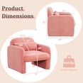 thumbnail image 3 of Gymax 2PCS Modern Accent Chair Sherpa Fabric Upholstered Armchair w/ Waist Pillow Pink, 3 of 10