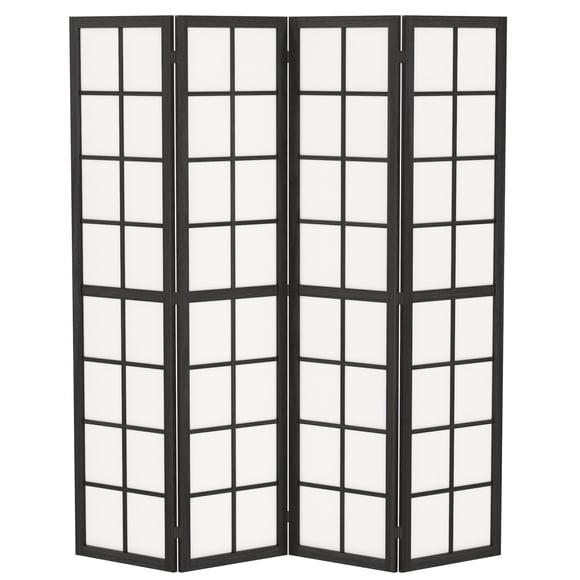 HOMCOM 4 Panel Room Divider, 5.6 ft Folding Privacy Screen, Black