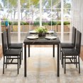 thumbnail image 4 of Stmoze Dining Table Set for 4, Faux Marble Dining Room Table and Chairs Set, 5 Pieces Rectangle Kitchen Table Set with Durable Leather Upholstered Chairs, for Dining Room, Kitchen, Black, 4 of 7